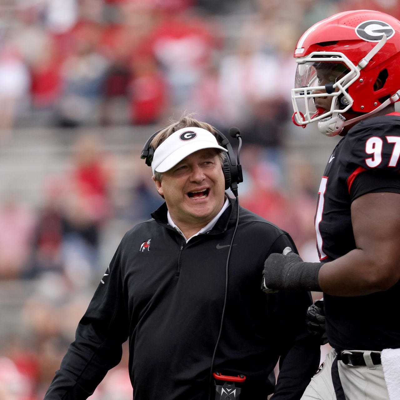 Jim Harbaugh spotted wearing an Atlanta Falcons jersey