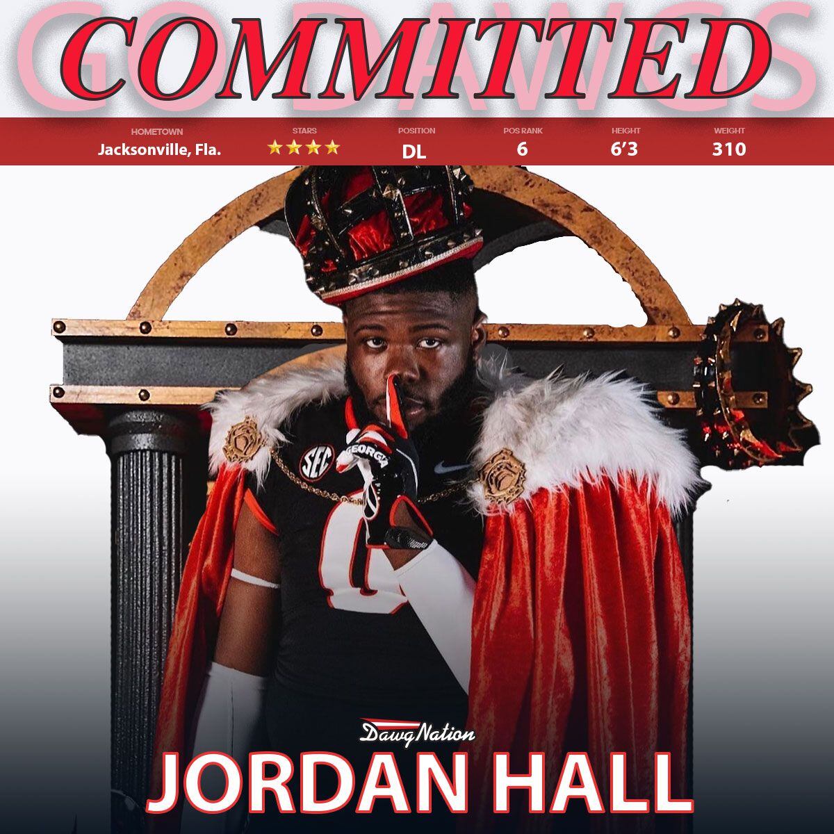 Westside 4-star defensive tackle Jordan Hall signs with Georgia