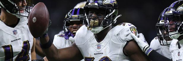 Baltimore Ravens outside linebacker Justin Houston (50) in action during  the fourth quarter of an NFL