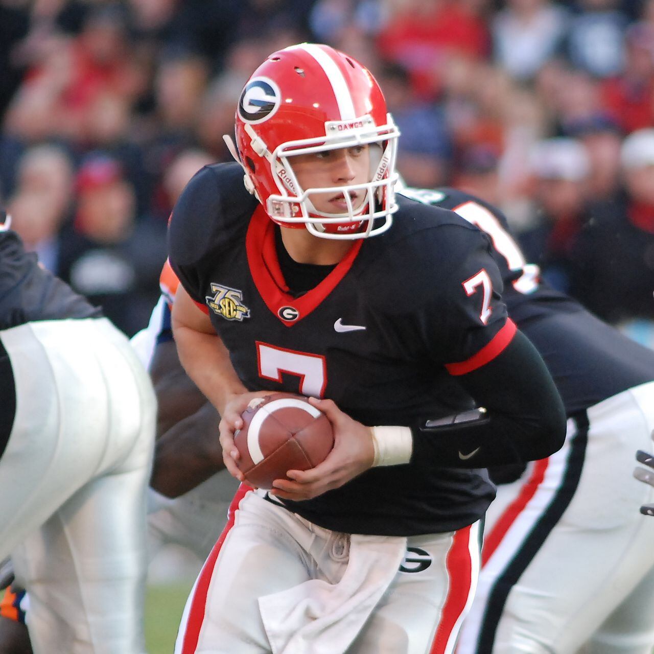 Matthew Stafford Georgia Bulldogs Unsigned Vertical Throw