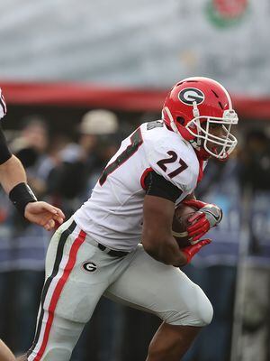 Men's Nike Nick Chubb Red Georgia Bulldogs Player Game Jersey