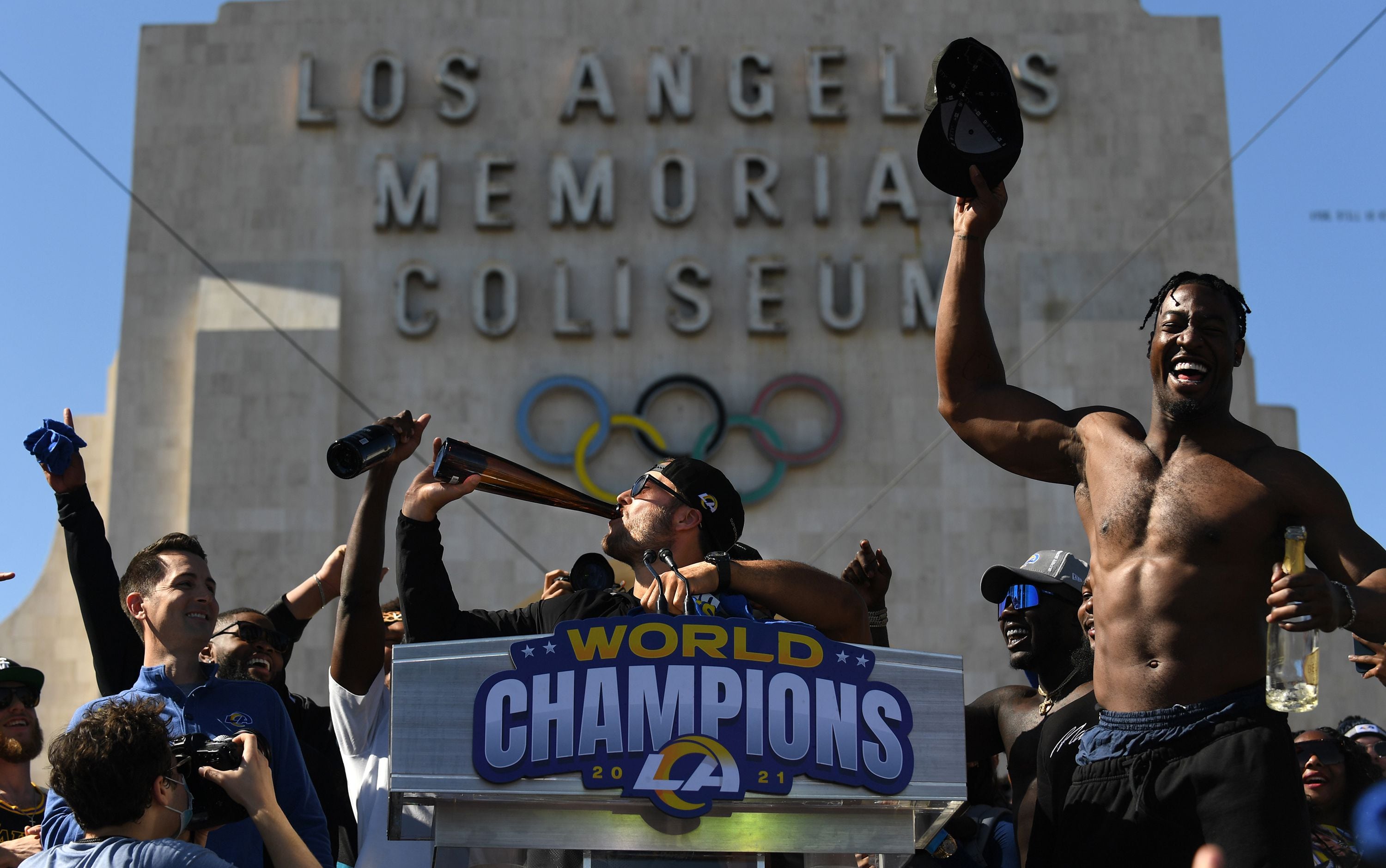 Stafford addresses reaction to photographer's fall at Rams parade - Los  Angeles Times