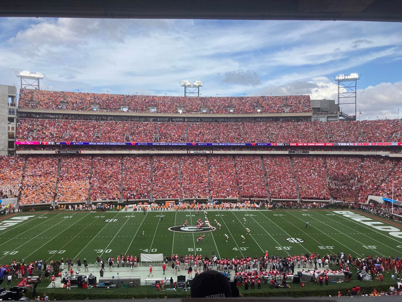 Georgia Bulldogs at Sanford Stadium 50 Yard Line Print