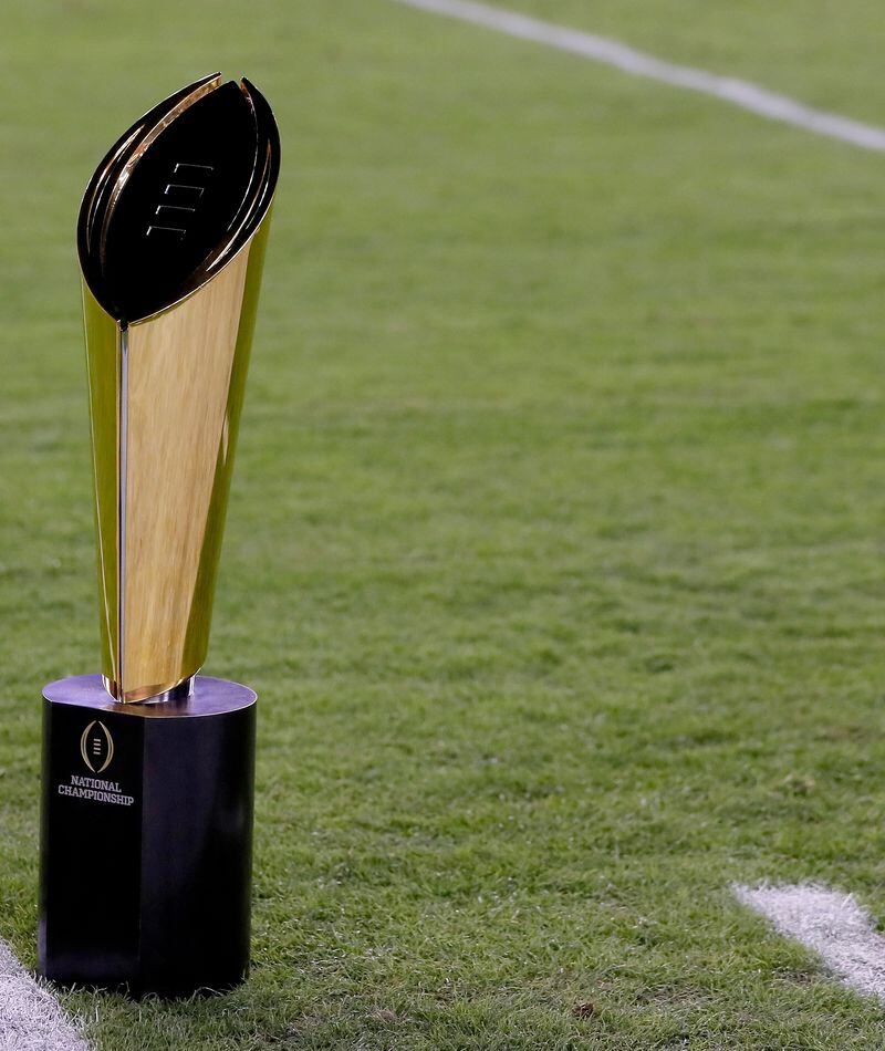 Alabama's 2021 College Football Playoff National Championship Game trophy  presentation