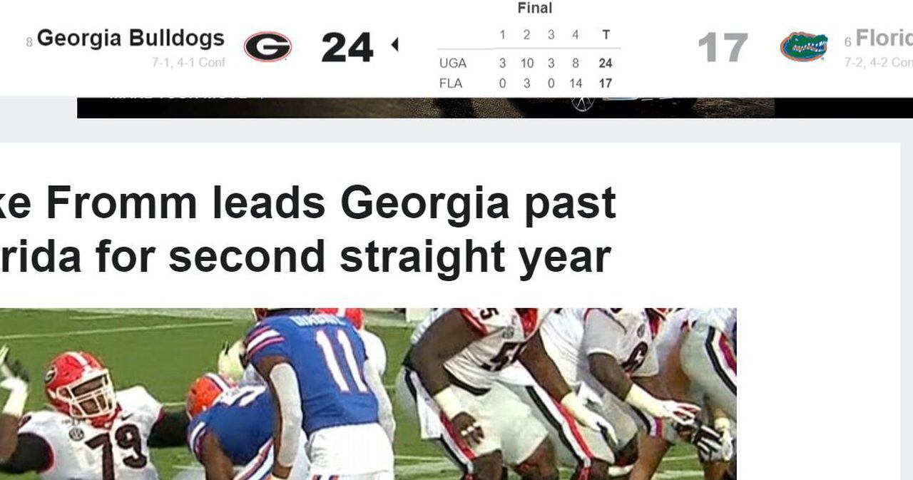 Florida Georgia game ends in huge victory for the Bulldogs - ESPN