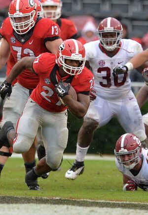 UGA notebook: Nick Chubb 100 yards away from passing Herschel Walker