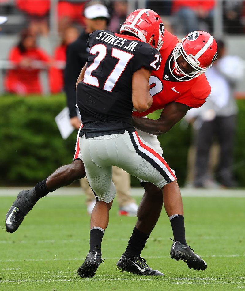 UGA FOOTBALL: Eric Stokes, JJ Holloman enjoy shift from local rivals to  'iron-sharpening' teammates - The Covington News