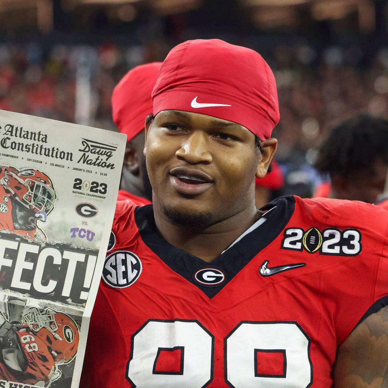 Watch: Georgia football team erupts to Jalen Carter pick in NFL draft