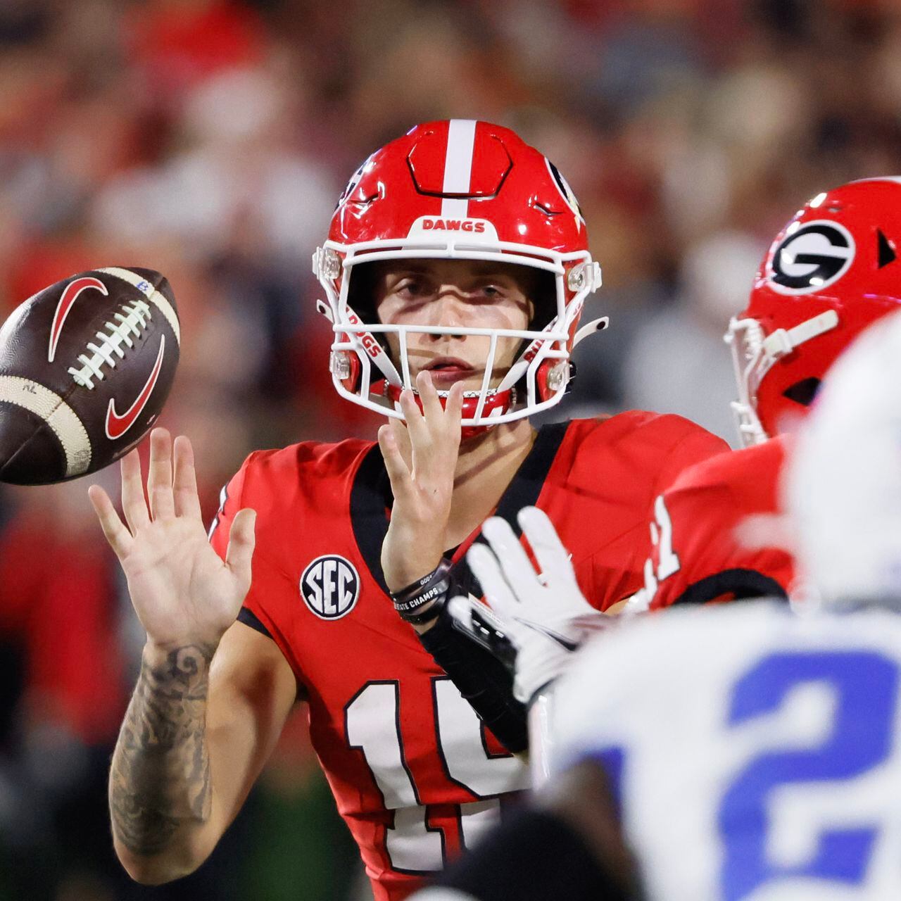 Georgia's Ladd McConkey praises Stetson Bennett after another