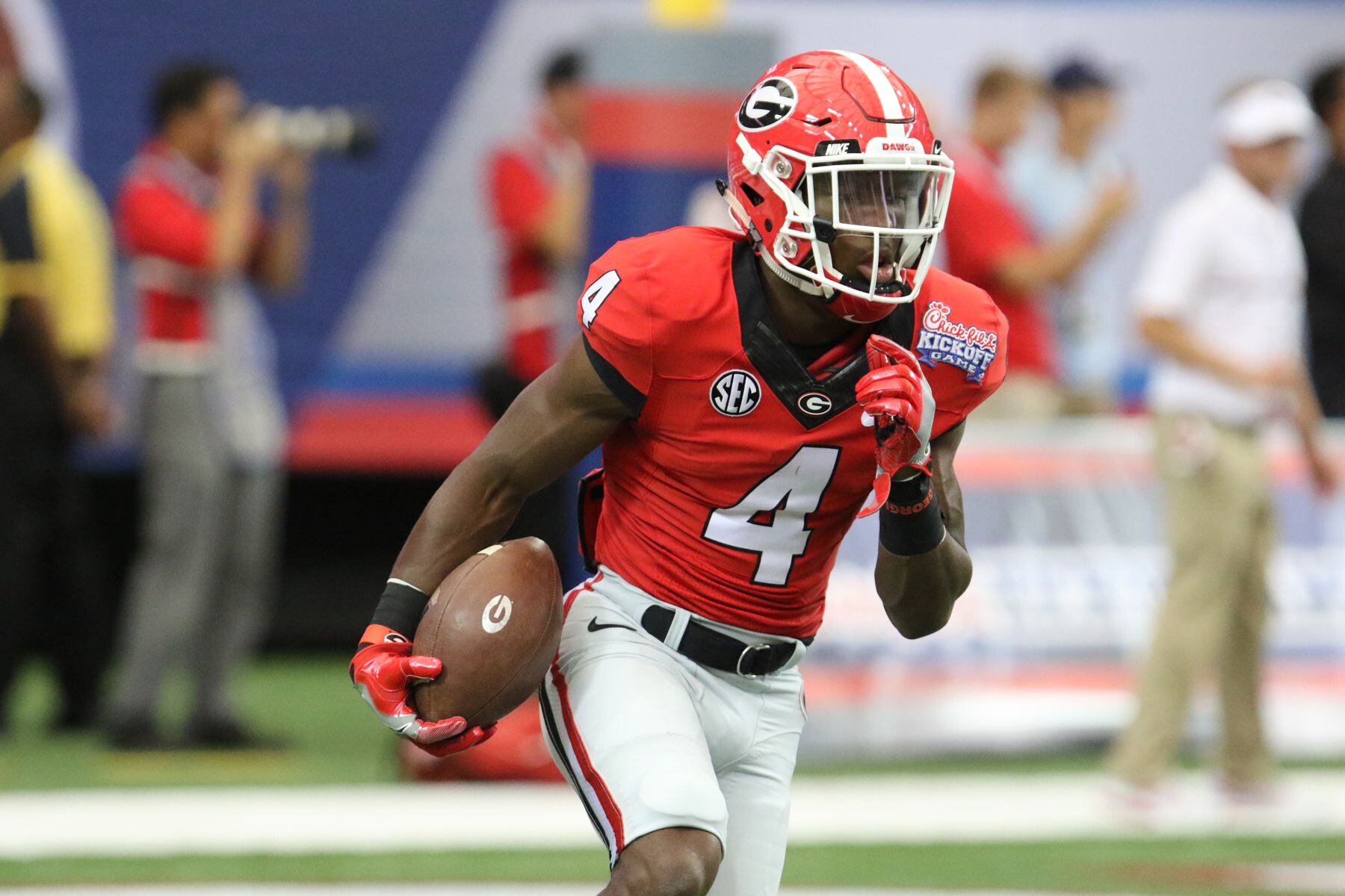 Ready for takeoff: Former Georgia star Mecole Hardman arrives at