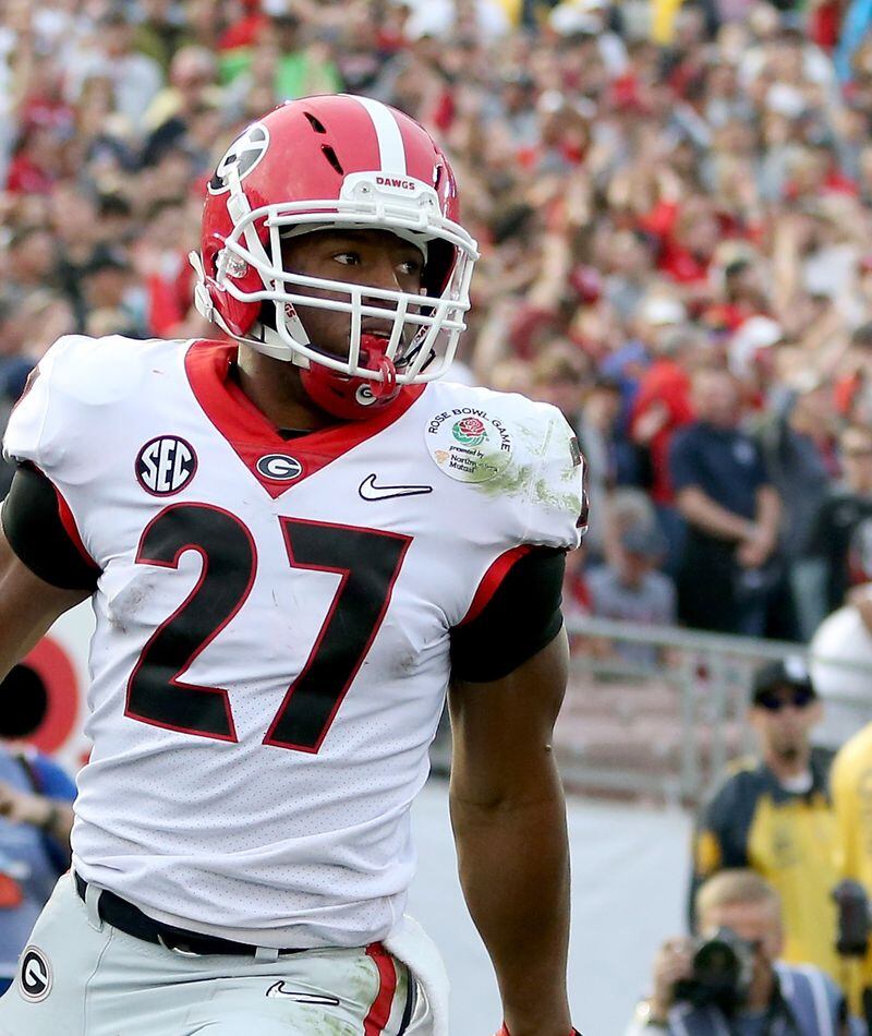 Georgia Bulldawgs #27 Nick Chubb  Georgia bulldogs football, Dawgs  football, Bulldogs football