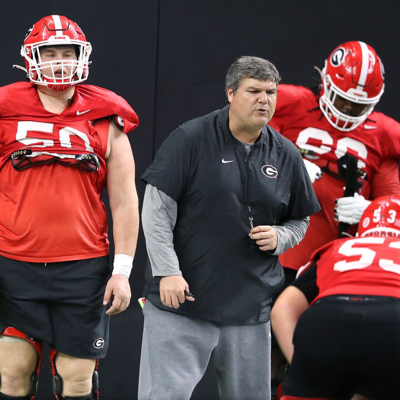 Georgia football offensive line shaping up, but still has 'musical chairs'