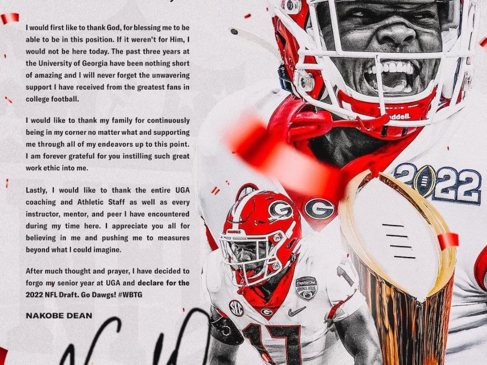 Nakobe Dean Scouting Report: 2022 NFL Draft, LB, Georgia - The Falcoholic